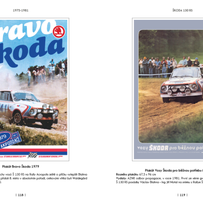 Škoda Motorsport - soutěžní a závodní vozy na plakátech a v prospektech, 1945-2023