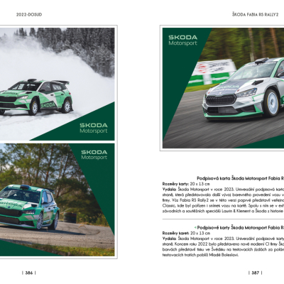 Škoda Motorsport - soutěžní a závodní vozy na plakátech a v prospektech, 1945-2023