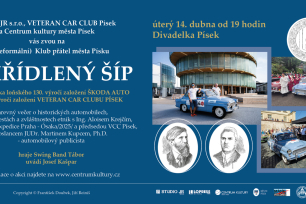 Pozvánka na besedu: OKŘÍDLENÝ ŠÍP - 14.4. 2026 od 19.00 hod. Divadélko Písek.